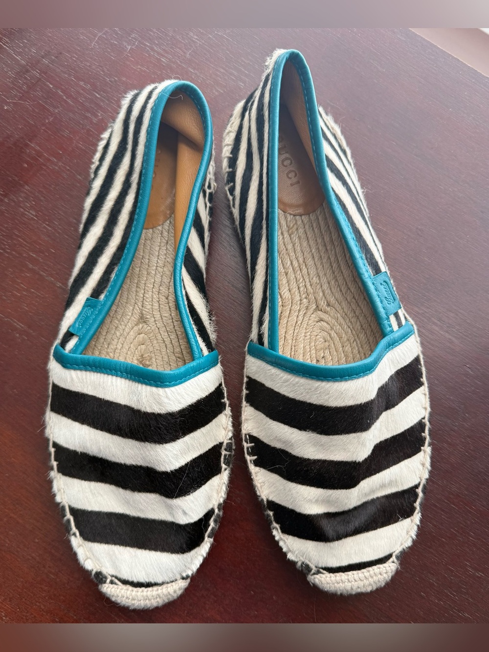 GUCCI loafers, 39.5, women’s, black & white